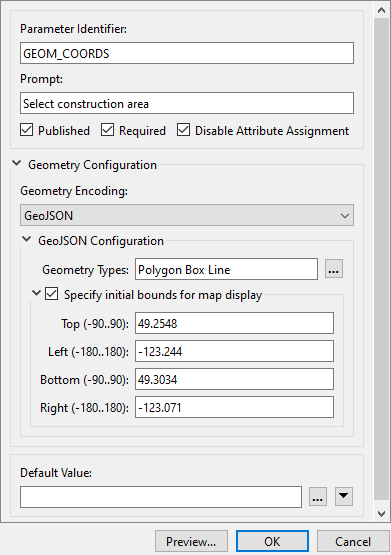 Geometry published parameter